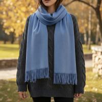 Denim Blanket Shawl - Thick Wide Scarf - Pashmina Super Soft Wrap