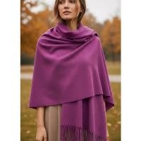 Purple Blanket Shawl - Thick Cashmere Wool Blend - Super Soft Wrap