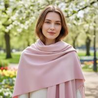 Pink Blanket Shawl - Thick Wide Scarf - Pashmina Super Soft Wrap