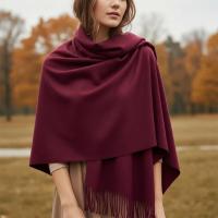 Wine Blanket Shawl - Thick Wide Scarf - Super Soft Wrap