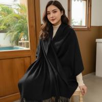 Black Blanket Shawl - Thick Wide Scarf - Pashmina Super Soft Wrap