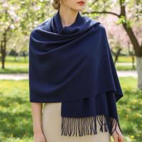 Navy Blue Blanket Shawl - Thick Wide Scarf - Pashmina Super Soft Wrap