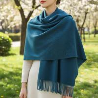 Teal Blanket Shawl - Thick Cashmere Wool Blend - Super Soft Wrap