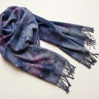 Hand Dyed Tie Dye Pashmina, Blanket Shawl, Wide Scarf, Head Wrap - Rayon Shawl