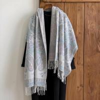 Thick Pashmina Shawl & Scarf for Women, Jacquard Brocade, Blanket Shawl, Wrap