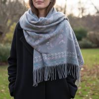 Thick Pashmina Shawl & Scarf for Women, Jacquard Brocade, Blanket Shawl, Wrap