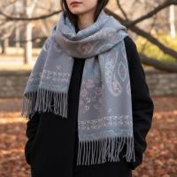 Thick Pashmina Shawl & Scarf for Women, Jacquard Brocade, Blanket Shawl, Wrap