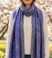 Reversible Soft Pashmina Shawl & Scarf for Women, Jacquard Brocade, Shawl, Sarong or Head Wraps