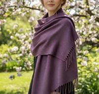 Purple Blanket Shawl - Thick Wide Scarf - Super Soft Wrap