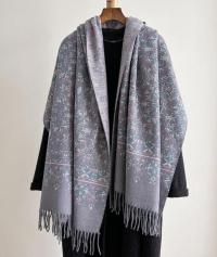 Thick Pashmina Shawl & Scarf for Women, Jacquard Brocade, Blanket Shawl, Wrap