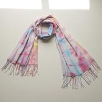 Hand Dyed Tie Dye Pashmina, Blanket Shawl, Wide Scarf, Head Wrap - Rayon Shawl