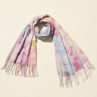 Hand Dyed Tie Dye Pashmina, Blanket Shawl, Wide Scarf, Head Wrap - Rayon Shawl
