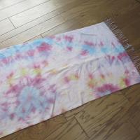 Hand Dyed Tie Dye Pashmina, Blanket Shawl, Wide Scarf, Head Wrap - Rayon Shawl