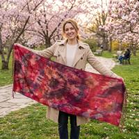 Hand Dyed Tie Dye Pashmina, Blanket Shawl, Wide Scarf, Head Wrap - Rayon Shawl