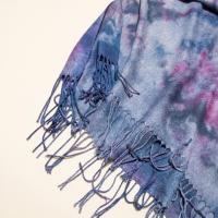 Hand Dyed Tie Dye Pashmina, Blanket Shawl, Wide Scarf, Head Wrap - Rayon Shawl