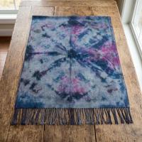 Hand Dyed Tie Dye Pashmina, Blanket Shawl, Wide Scarf, Head Wrap - Rayon Shawl