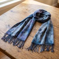 Hand Dyed Tie Dye Pashmina, Blanket Shawl, Wide Scarf, Head Wrap - Rayon Shawl