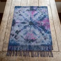 Hand Dyed Tie Dye Pashmina, Blanket Shawl, Wide Scarf, Head Wrap - Rayon Shawl