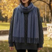 Blanket Scarf and Shawl - Dark Blue - Super Soft Pashmina Wide Scarf