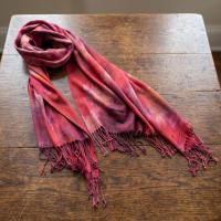 Hand Dyed Tie Dye Pashmina, Blanket Shawl, Wide Scarf, Head Wrap - Rayon Shawl