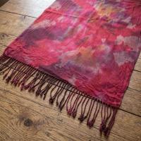 Hand Dyed Tie Dye Pashmina, Blanket Shawl, Wide Scarf, Head Wrap - Rayon Shawl
