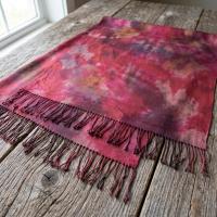 Hand Dyed Tie Dye Pashmina, Blanket Shawl, Wide Scarf, Head Wrap - Rayon Shawl