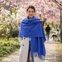 Blue Shawl - Wide Scarf - Pashmina Super Soft Wrap