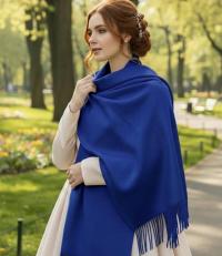 Blue Shawl - Wide Scarf - Pashmina Super Soft Wrap