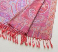 Reversible Soft Pashmina Shawl & Scarf for Women, Jacquard Brocade, Shawl, Sarong or Head Wraps