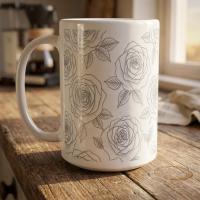 Floral Cups -  Large and Small Ceramic Mugs