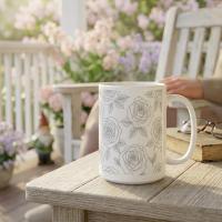 Floral Cups -  Large and Small Ceramic Mugs