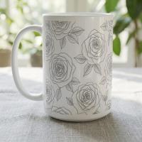 Floral Cups -  Large and Small Ceramic Mugs