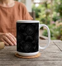 Dark Floral 15oz Ceramic Mug