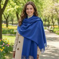 Blue Shawl - Wide Scarf - Pashmina Super Soft Wrap