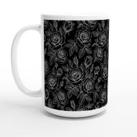 Set of Big Mugs, Floral Cup Set, Large 15 oz Matching Cups