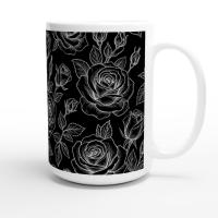 Set of Big Mugs, Floral Cup Set, Large 15 oz Matching Cups