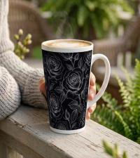 Set of 3 Cups, Floral, 17oz Latte Ceramic Mugs Set - Extra Tall Cup Set