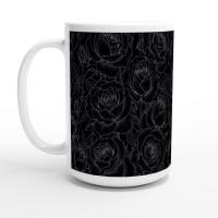 Set of Big Mugs, Floral Cup Set, Large 15 oz Matching Cups