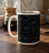 Set of Big Mugs, Floral Cup Set, Large 15 oz Matching Cups