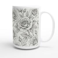 Roses - Floral Cups -  Large and Small Ceramic Mugs
