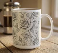 Roses - Floral Cups -  Large and Small Ceramic Mugs