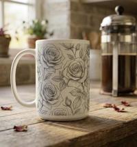 Roses - Floral Cups -  Large and Small Ceramic Mugs