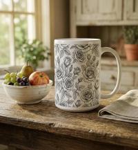 Roses - Floral Cups -  Large and Small Ceramic Mugs