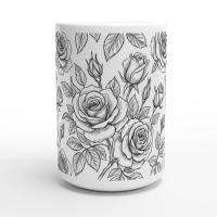 Roses - Floral Cups -  Large and Small Ceramic Mugs