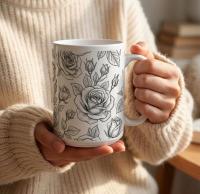 Roses - Floral Cups -  Large and Small Ceramic Mugs