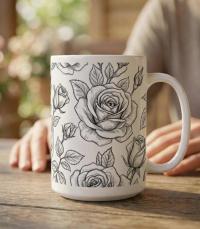Roses - Floral Cups -  Large and Small Ceramic Mugs