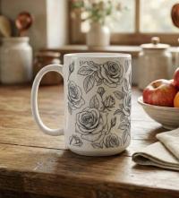 Roses - Floral Cups -  Large and Small Ceramic Mugs
