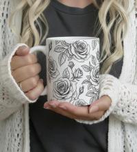 Roses - Floral Cups -  Large and Small Ceramic Mugs