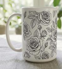 Roses - Floral Cups -  Large and Small Ceramic Mugs