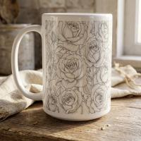 Roses - Floral Cups -  Large and Small Ceramic Mugs